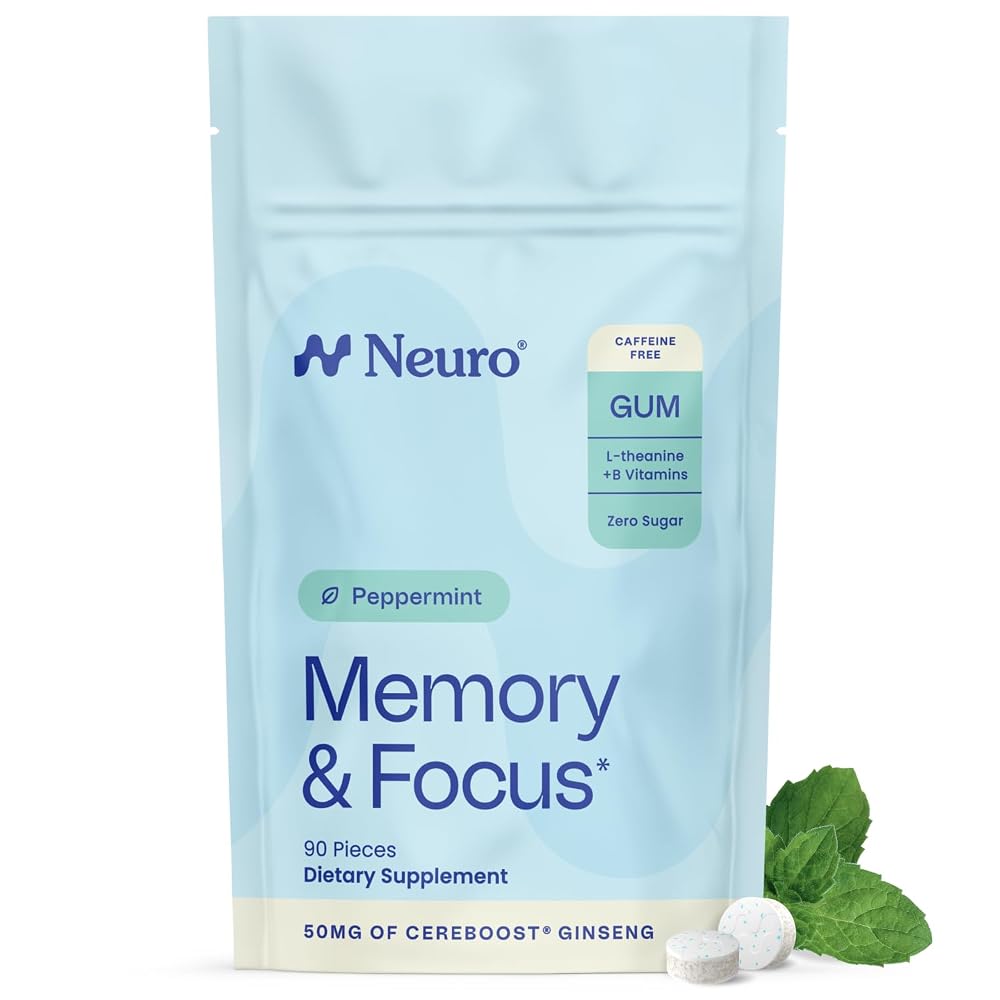 Neuro Memory & Focus Gum Peppermint Caffeine-Free - 90 Count