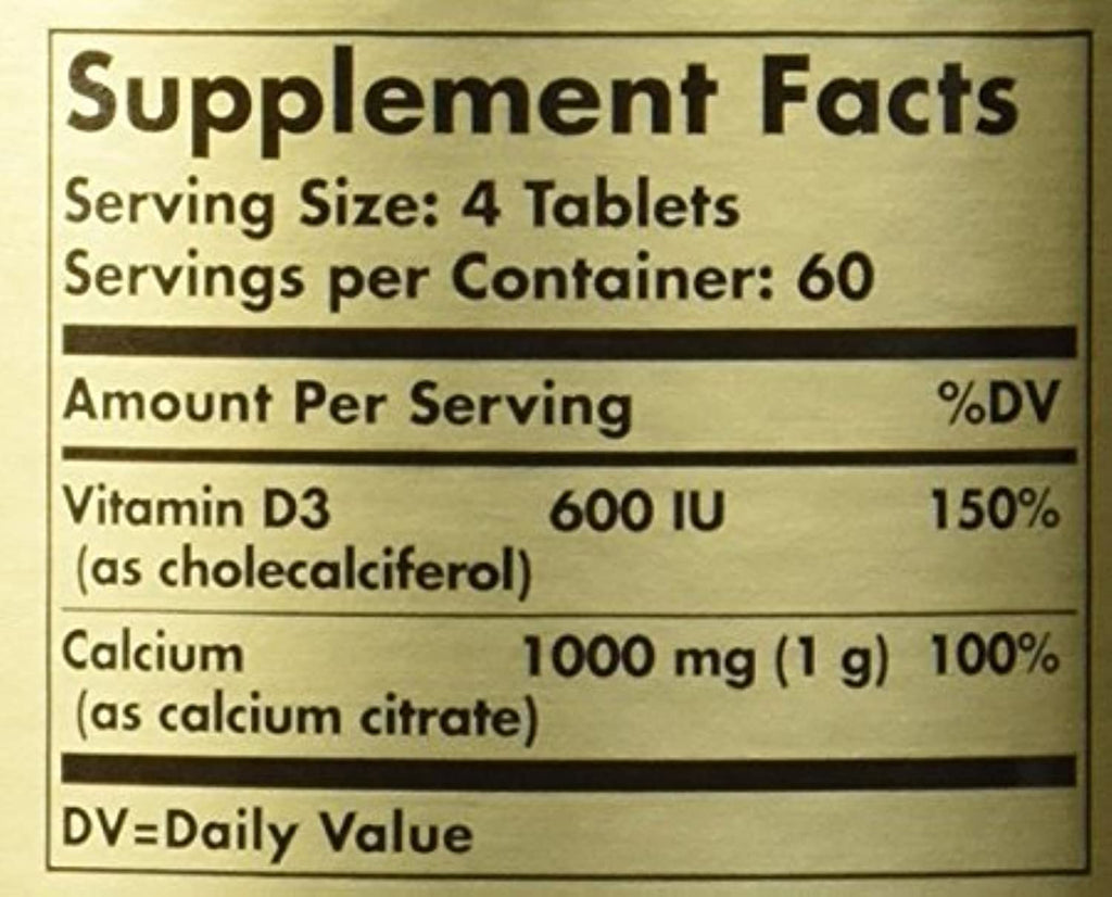 Solgar Calcium Citrate with Vitamin D3 - 60 Tablets - image 3