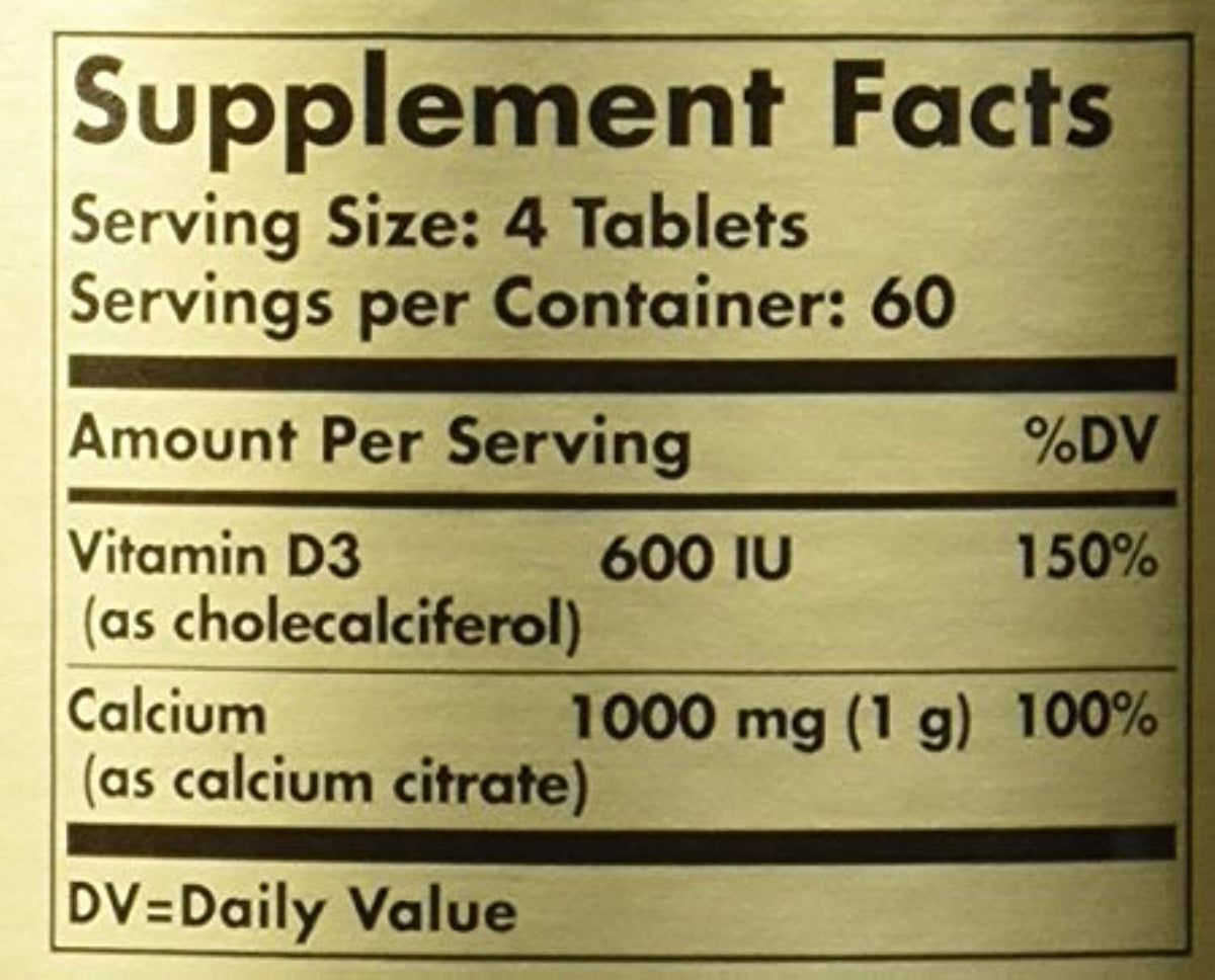 Solgar Calcium Citrate with Vitamin D3 - 60 Tablets - image 3
