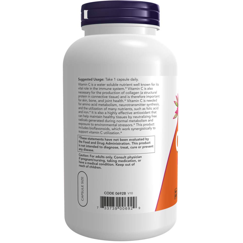 NOW Foods Vitamin C-1000 with Bioflavonoids - 500 Capsules - image 3
