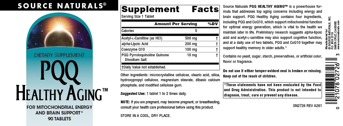 Source Naturals PQQ Healthy Aging - for Mitochondrial Energy & Brain
