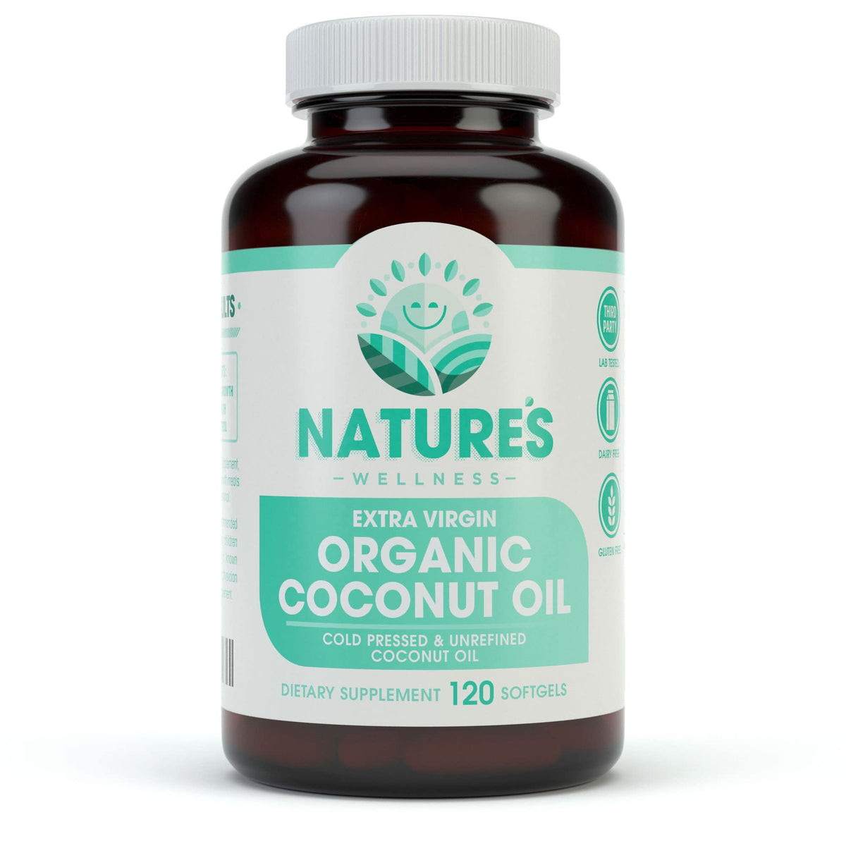 Natures Wellness Organic Coconut Oil 2000mg - 120 Softgels