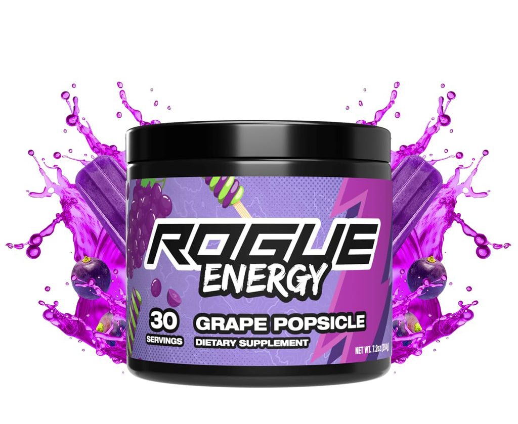 Rogue Energy Drink Powder for Gaming - Grape Popsicle - 30 Servings