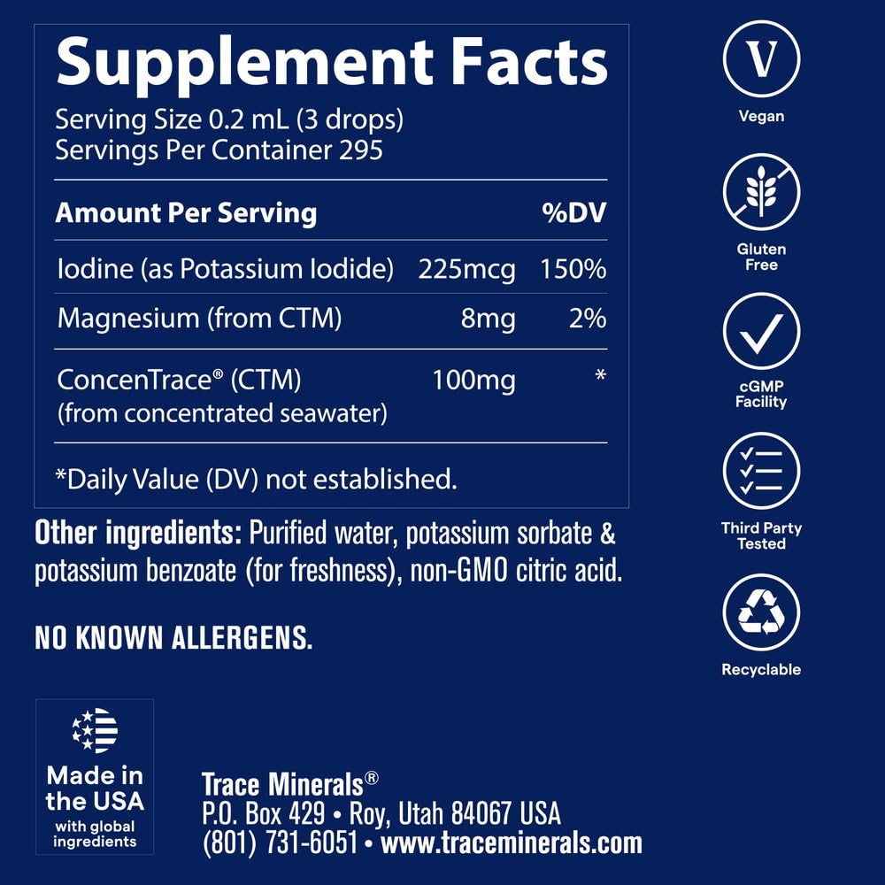 Trace Minerals Ionic Iodine Drops 225 mcg - 2 fl oz - image 3