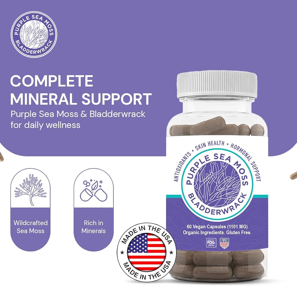 BocaHeal Purple Sea Moss + Bladderwrack Capsules - 60 Count - image 2