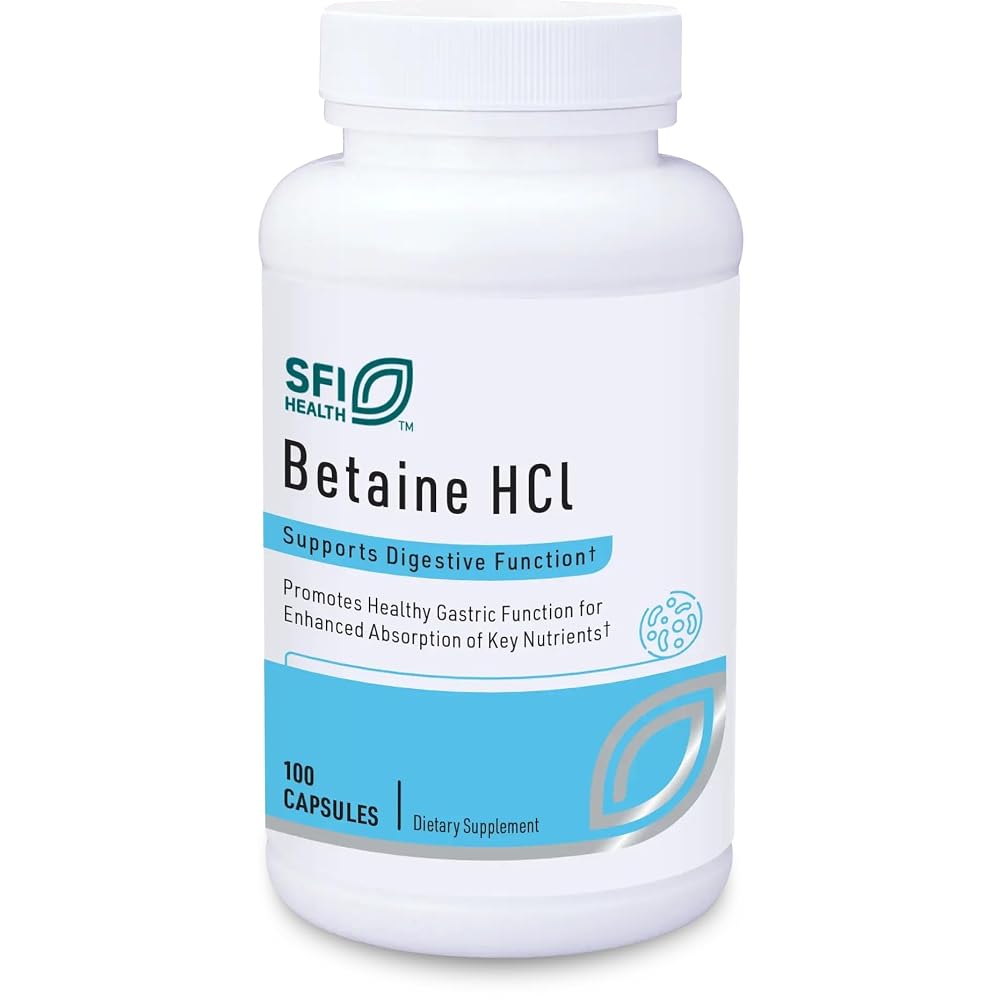 SFI Health Betaine HCl 648mg Digestion Support - 100 Capsules