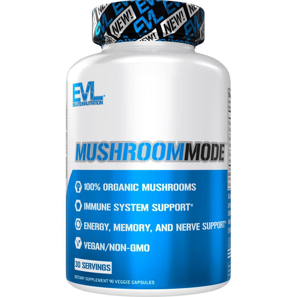 Evlution Organic Lions Mane Mushroom Supplement - 90 Capsules