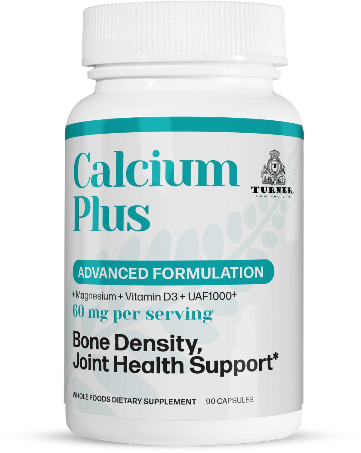 TURNER Calcium Plus with Magnesium, Vitamins K2 & D3 - 90 Capsules