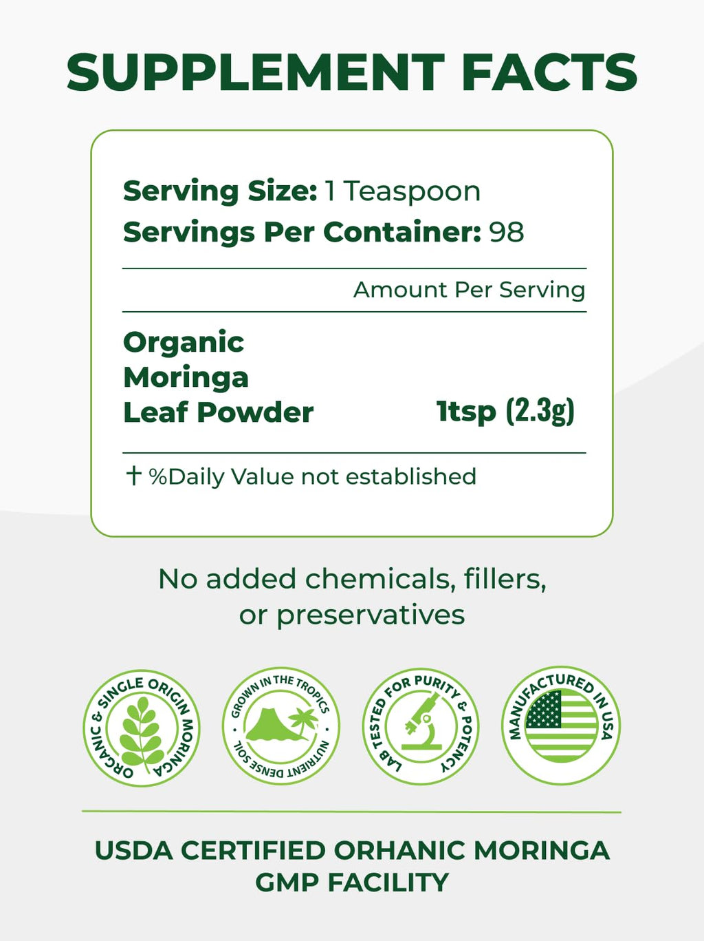 PURA VIDA MORINGA Organic Moringa Powder - 8 oz - image 3