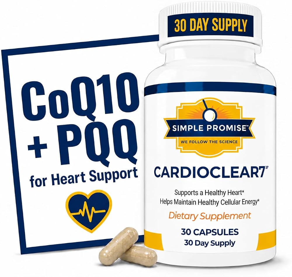 Simple Promise CardioClear7 - Coq10 PQQ Heart Supplement - Shilajit