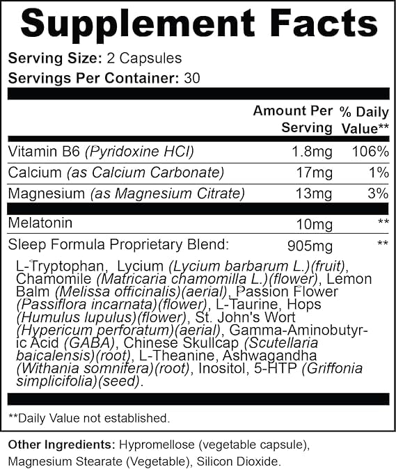 QVP Sleep Formula Natural Sleep Support - 60 Capsules - image 6