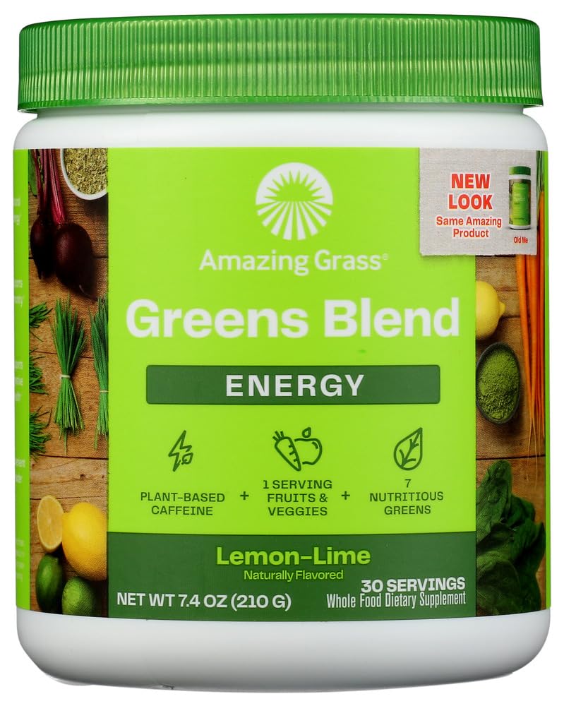 Amazing Grass Energy Green Superfood Lemon Lime Powder - 7.4 oz