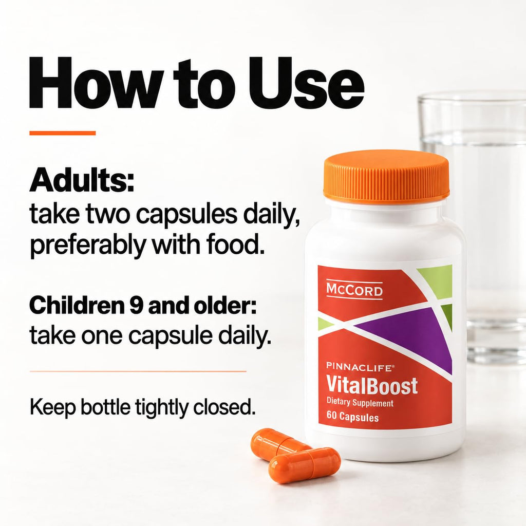 Pinnaclife McCord VitalBoost Energy & Immunity Supplement - 60 Capsules - image 5