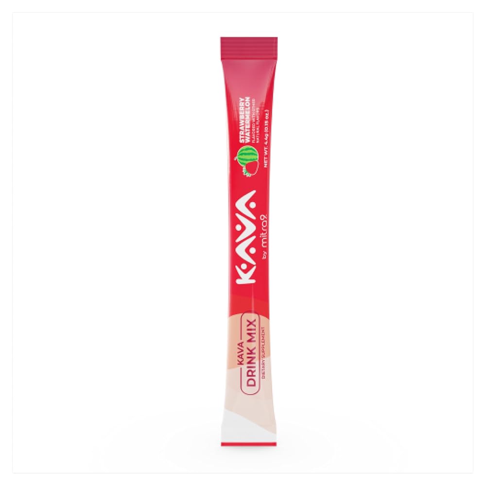 Mitra9 Kava Drink Mix Strawberry Watermelon for Relaxation - 30 Packs