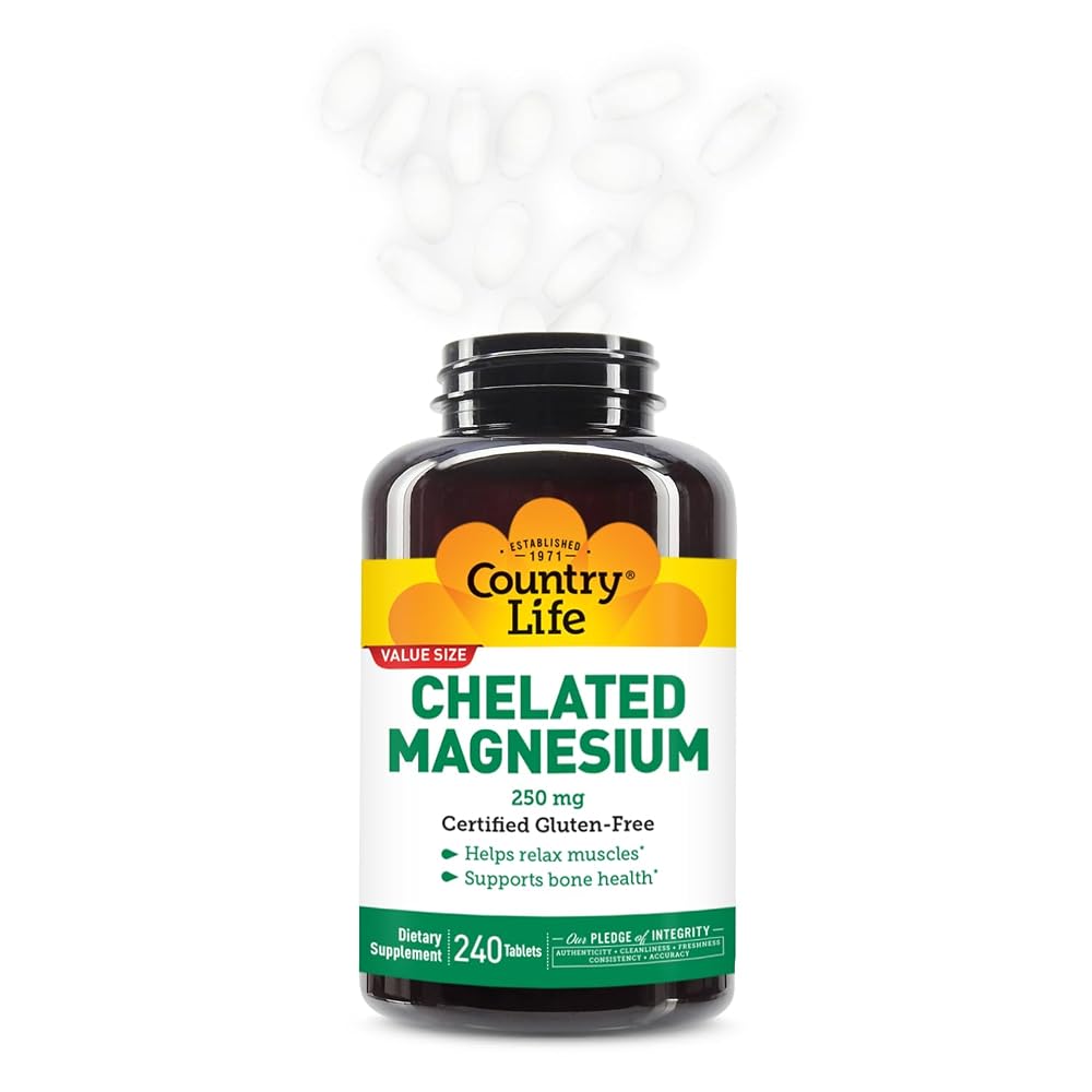 Country Life Chelated Magnesium 250mg Tablets - 240 Count - image 6