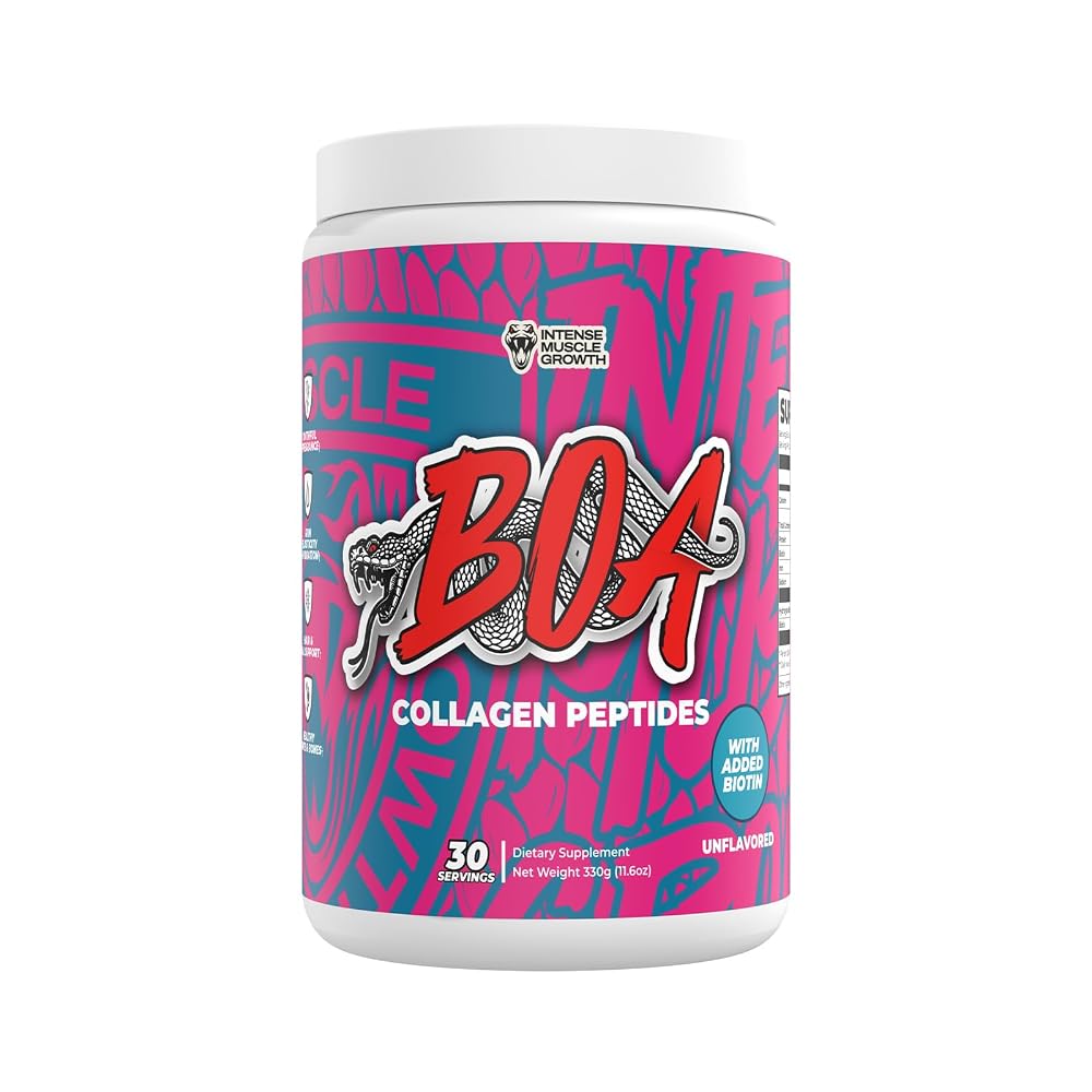 BOA Collagen Hydrolyzed Protein Powder with Biotin and Iron - 30 Servings