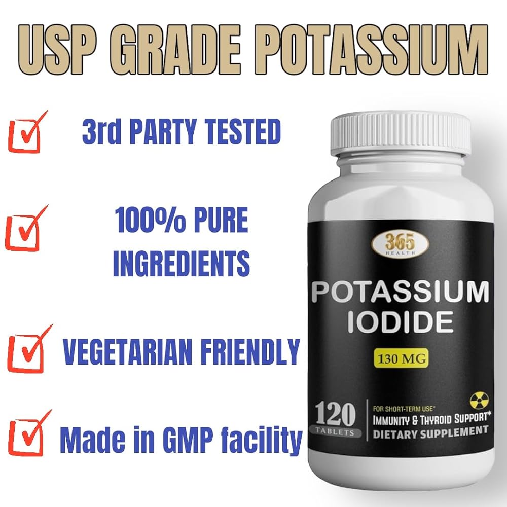 HEALTH LFE Potassium Iodide 130 mg Tablets - 120 Count - image 5