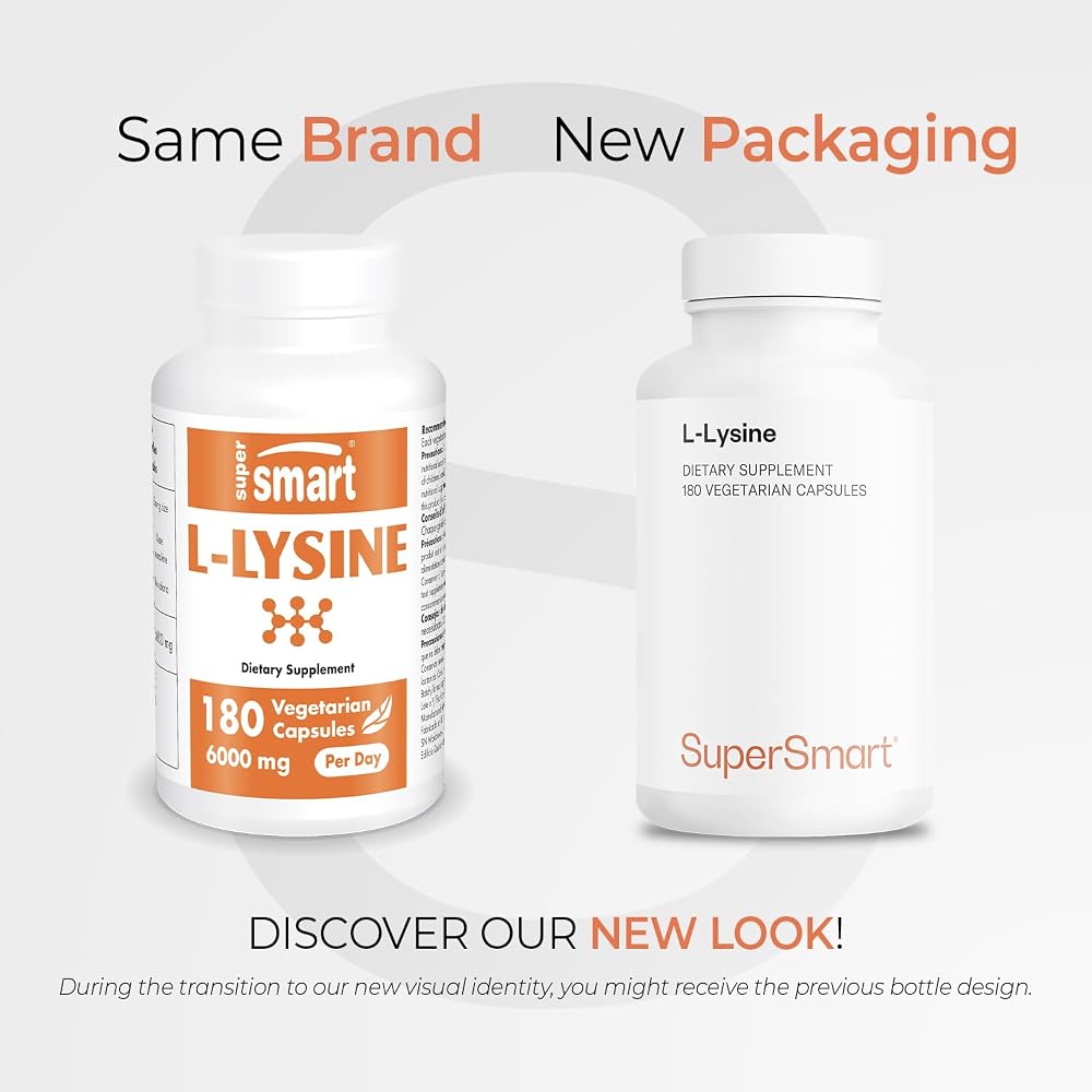Supersmart L-Lysine 6000mg Essential Amino Acid - 180 Vegetarian Capsules - image 2