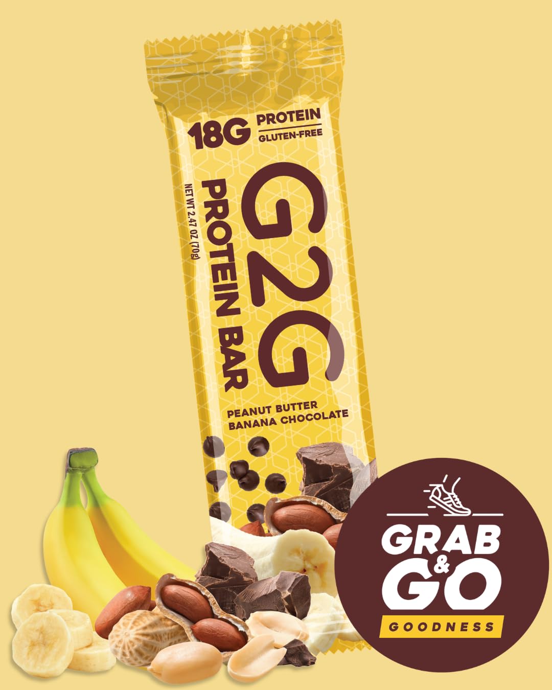 G2G Protein Bar Peanut Butter Banana Chocolate - 8 Count - image 2