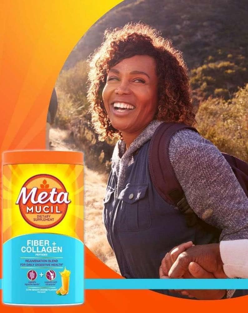 Metamucil Fiber + Collagen Peptides Powder Orange - 19.9oz - image 4