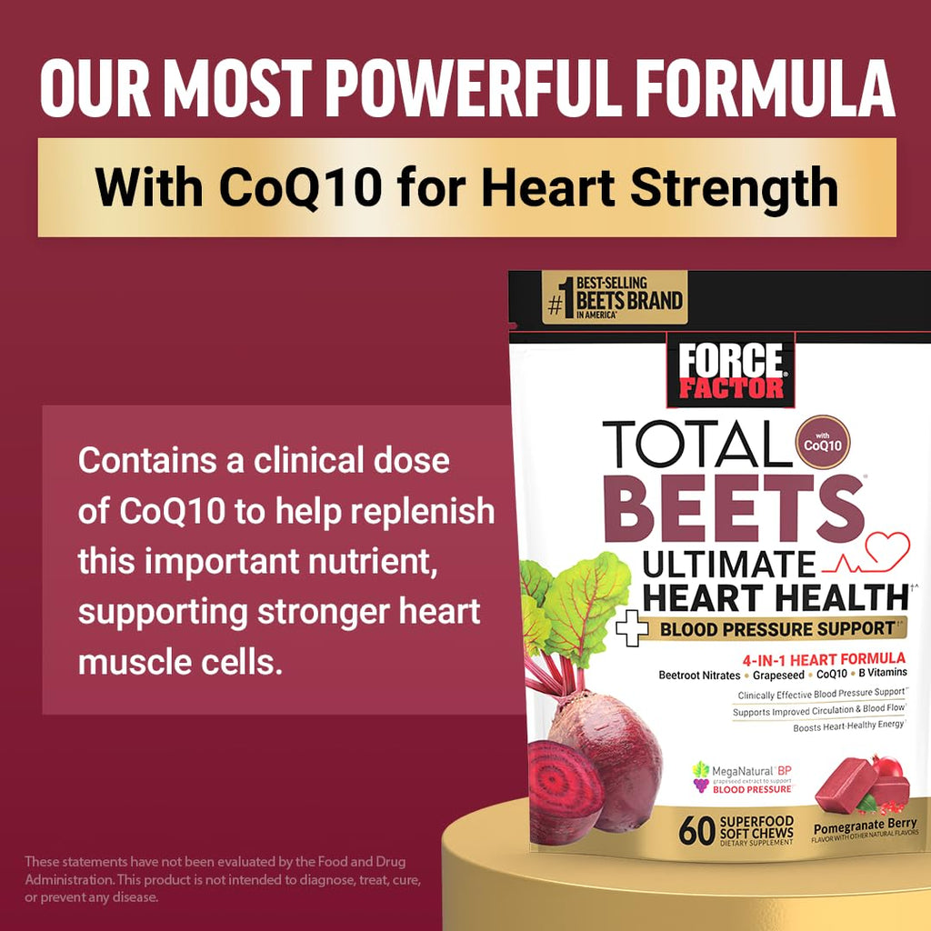 Force Factor Total Beets Blood Pressure Support Supplements with Beet