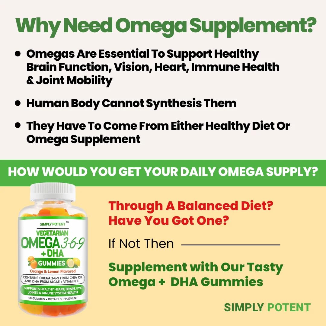 Simply Potent Omega 3 Fish Oil Gummies Plant-Based DHA - 60 Count - image 3