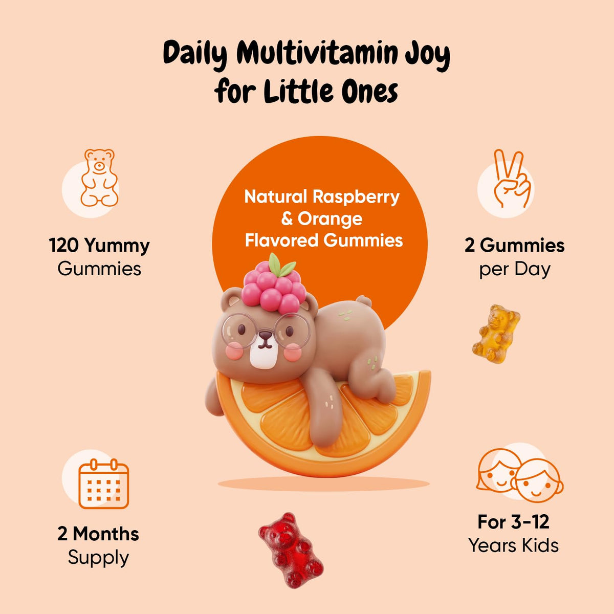 maxmedix Kids Multivitamin Gummies with Omega 3 6 9 - 120 Gummies - image 7
