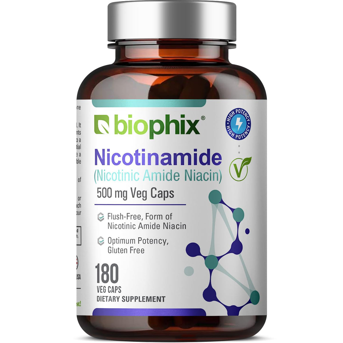 biophix B-3 Nicotinamide 500 mg Skin Cell Health - 180 Vegetarian Capsules