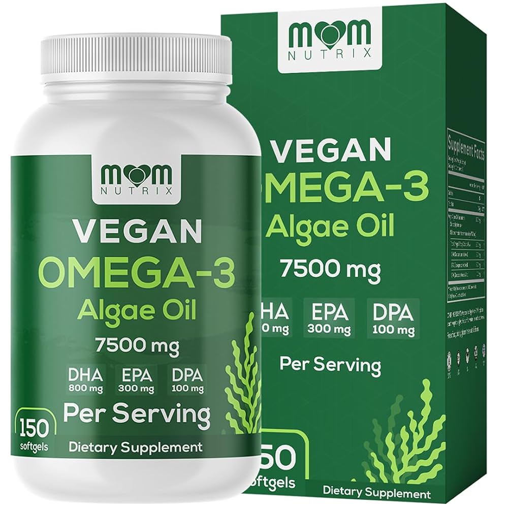 MOM NUTRIX Vegan Omega-3 Algae Oil DHA EPA - 150 Softgels