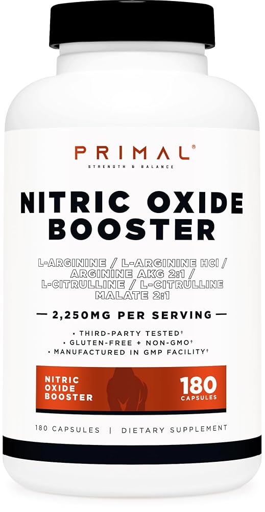 Primal Nitric Oxide Booster 2250mg - 180 Capsules