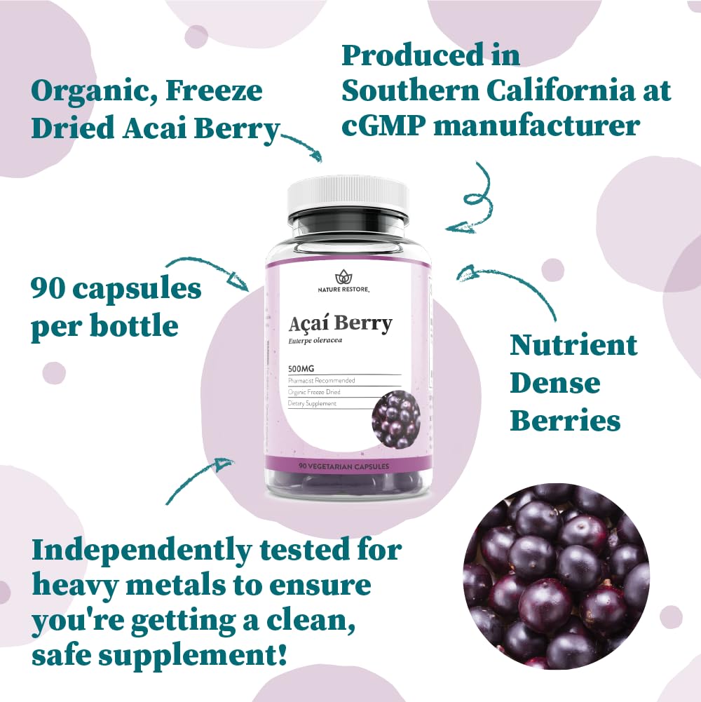 Nature Restore Organic Acai Berry Supplement - 90 Capsules - image 3