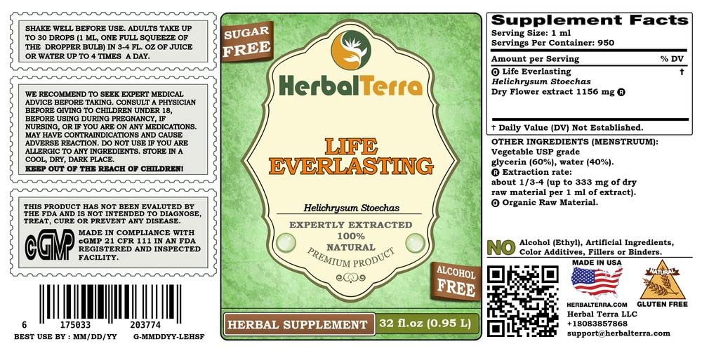 Herbal Terra LLC Life Everlasting (Helichrysum stoechas) Tincture
