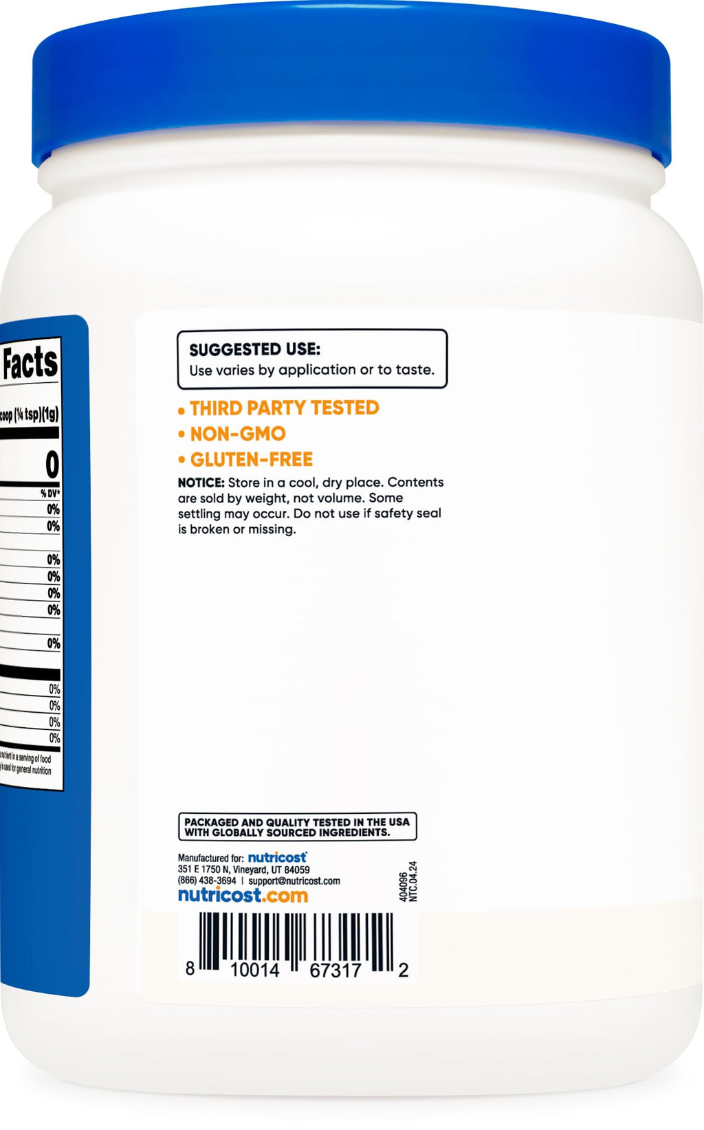 Nutricost Malic Acid Powder - Gluten Free, Non-GMO