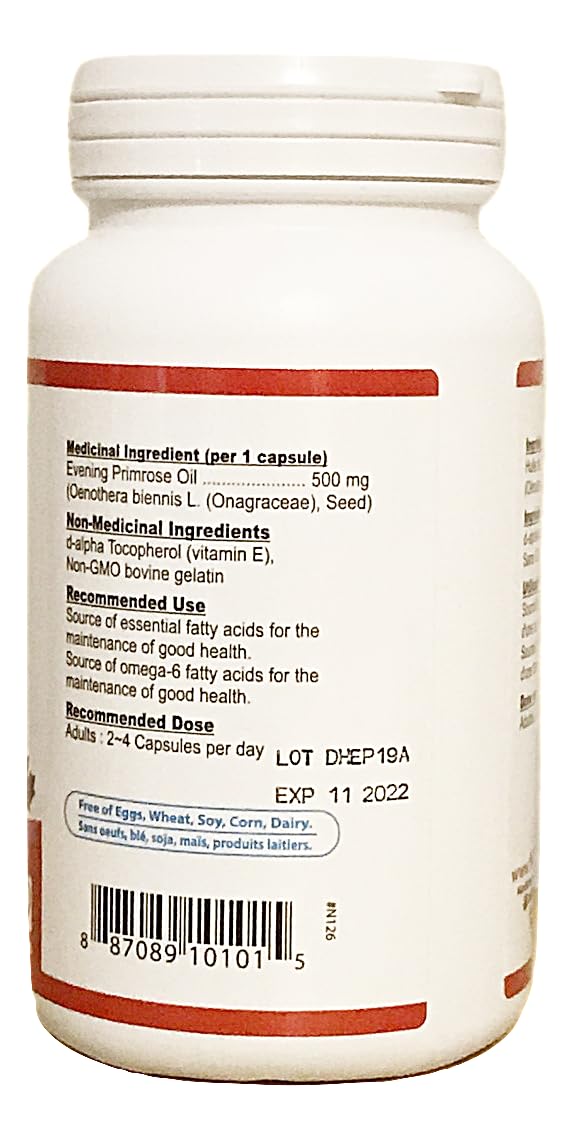 Nutridom Evening Primrose Oil Omega-6 & GLA 500mg - 200 Softgels - image 3