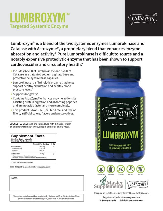 USAEnzymes Lumbroxym Targeted Systemic Enzyme - 62 Capsules - image 3