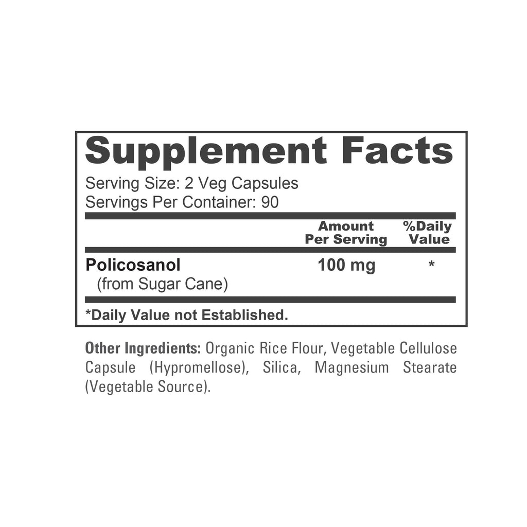 NusaPure Policosanol 100mg Vegan - 180 Vegetarian Capsules - image 3