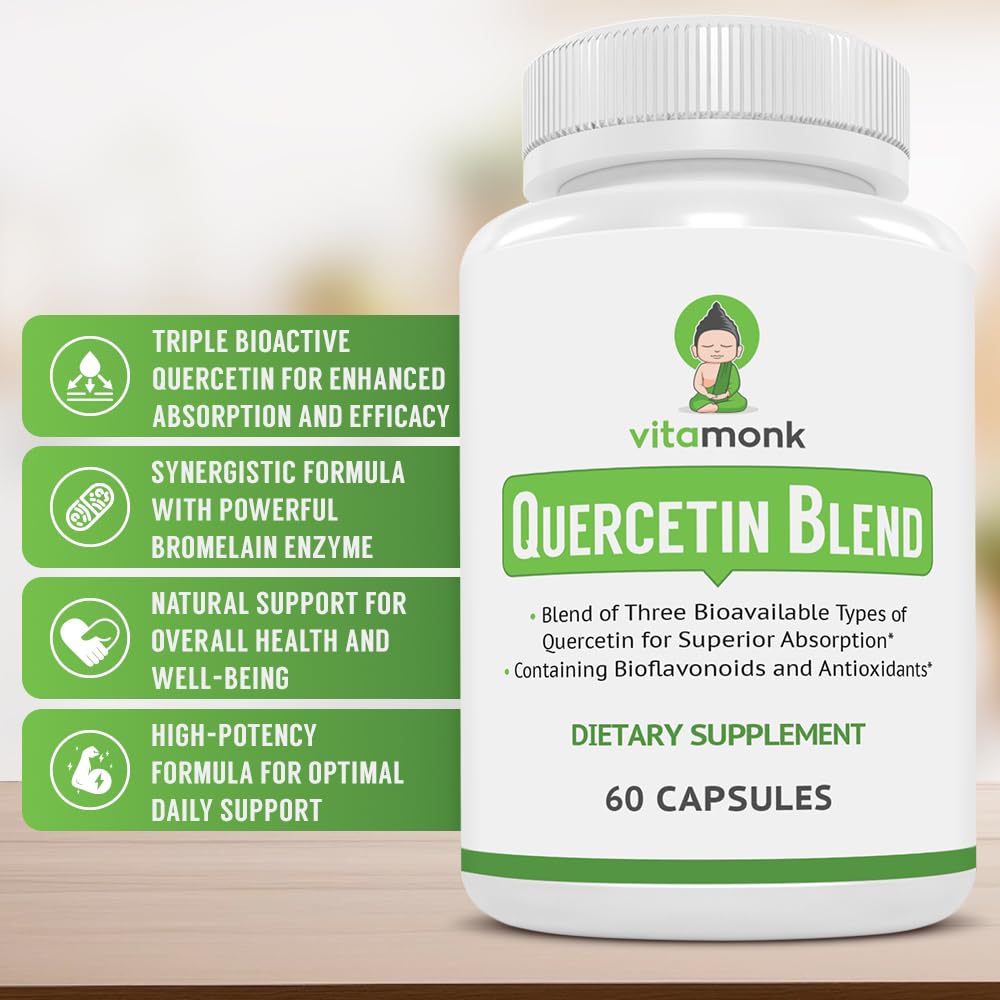 VitaMonk Quercetin with Bromelain Immune Support - 60 Capsules - image 2