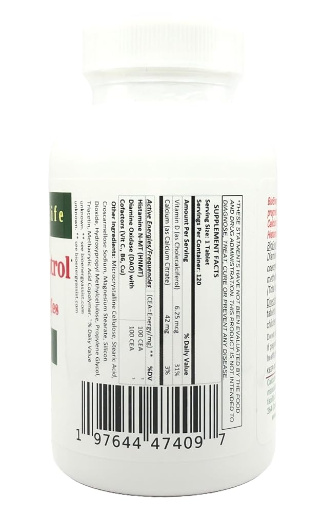BioEnergyLife Histamine Control - 120 Tablets - image 4