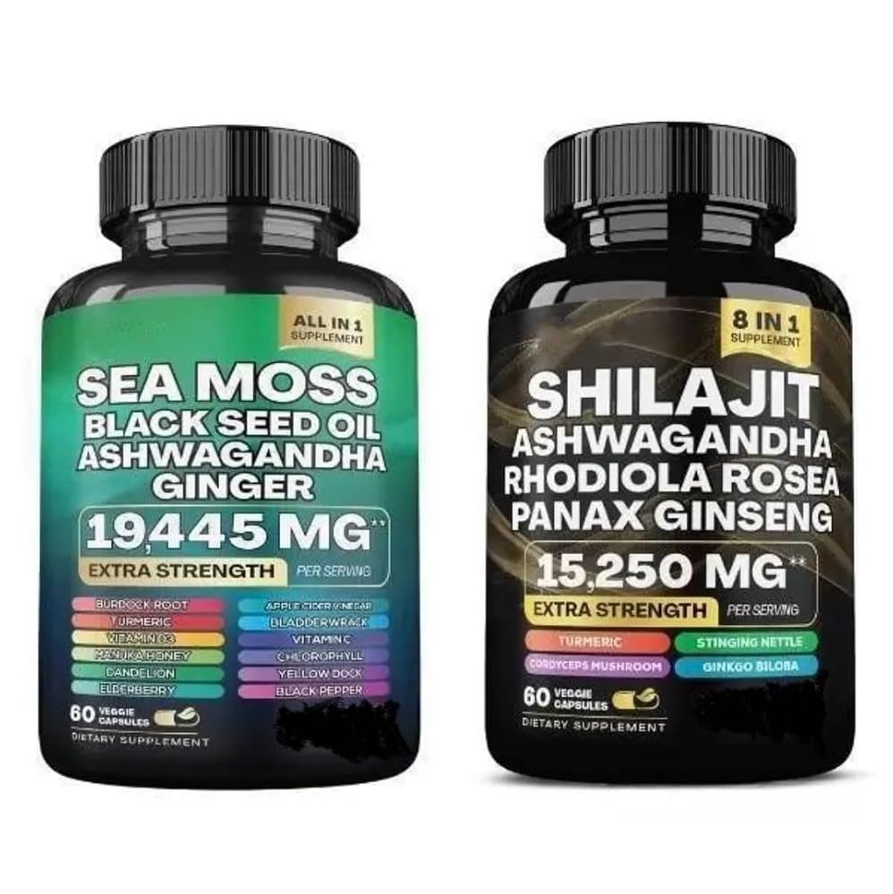 Generic Sea Moss and Shilajit Bundle Herbal Supplement - 120 Capsules - image 2