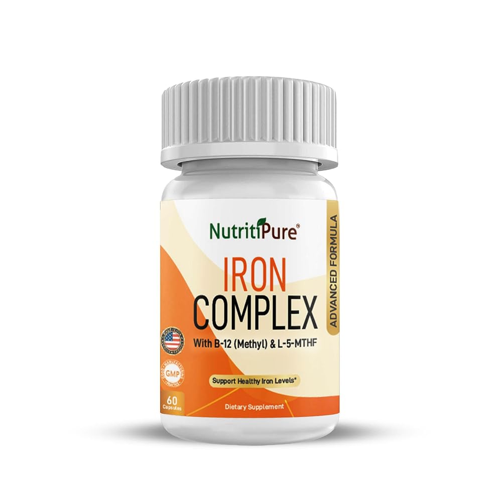 NutritiPure Iron Complex with Carbonyl Iron & B Vitamins - 60 Capsules