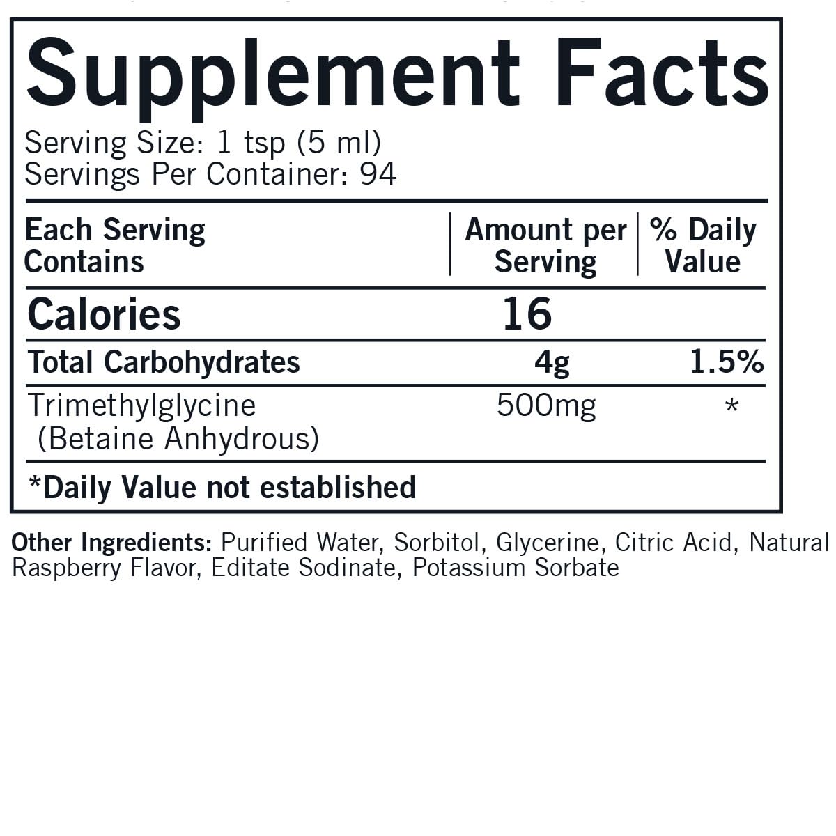 Kirkman TMG Trimethylglycine Liquid - 16 oz - image 2