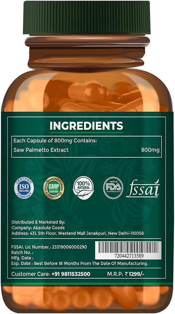 THRU Saw Palmetto Extract 800mg - 60 Vegetarian Capsules - image 2