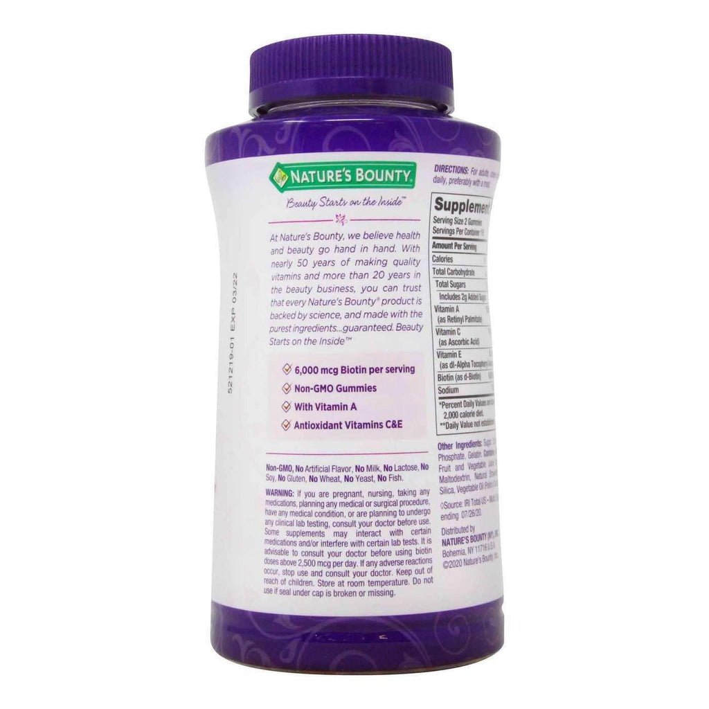 Nature's Bounty Hair, Skin & Nails Gummies with Biotin - 230 Count - image 2