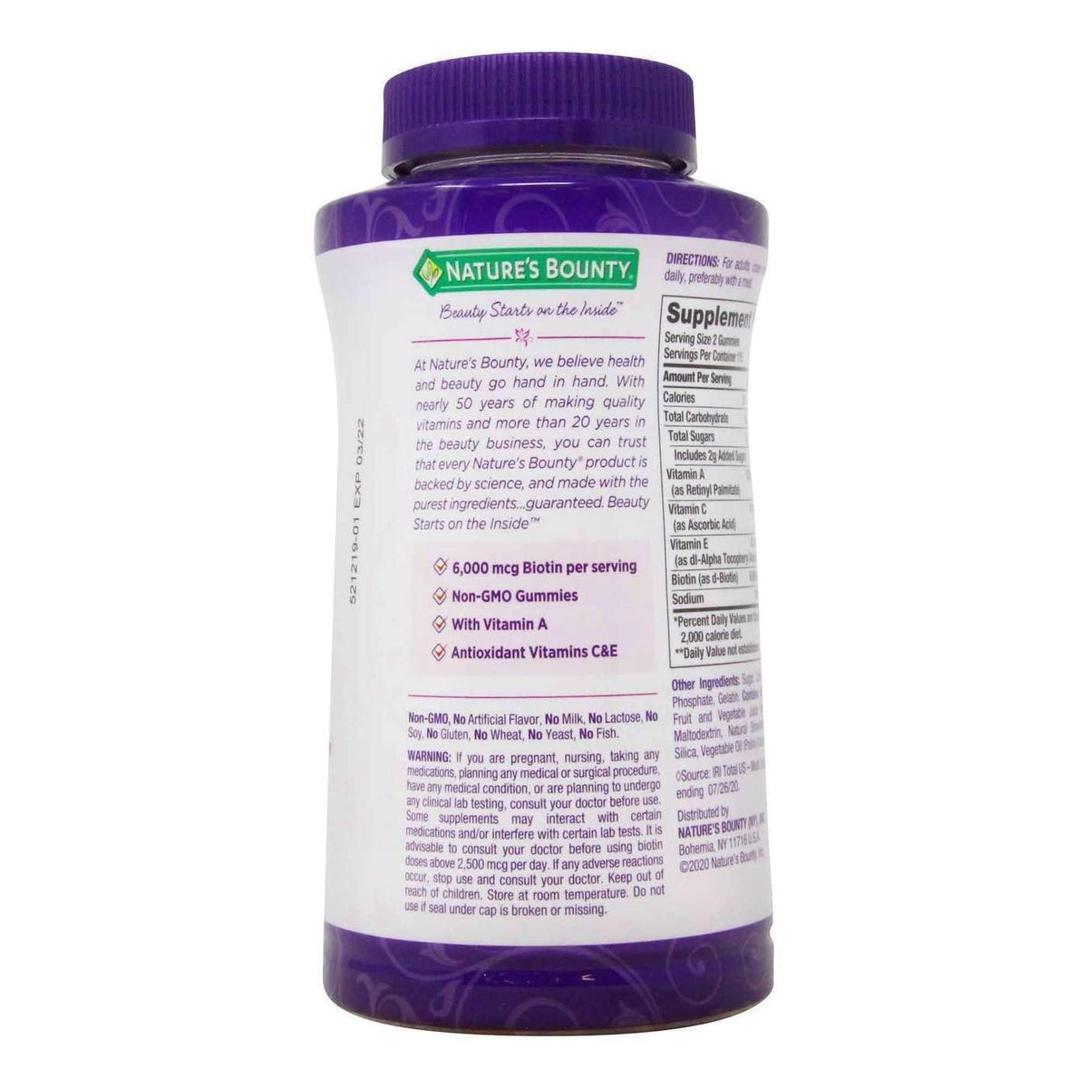 Nature's Bounty Hair, Skin & Nails Gummies with Biotin - 230 Count - image 2