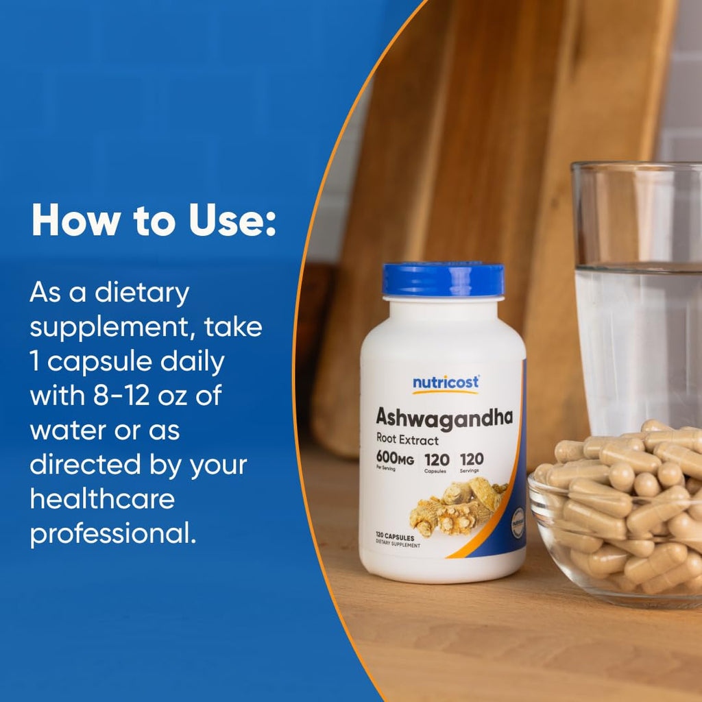 Nutricost Ashwagandha Herbal Supplement 600mg Capsules