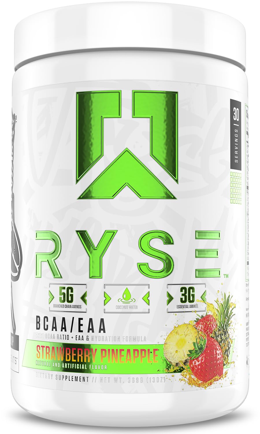 RYSE Up Supplements BCAA EAA Powder Strawberry Pineapple - 30 Servings