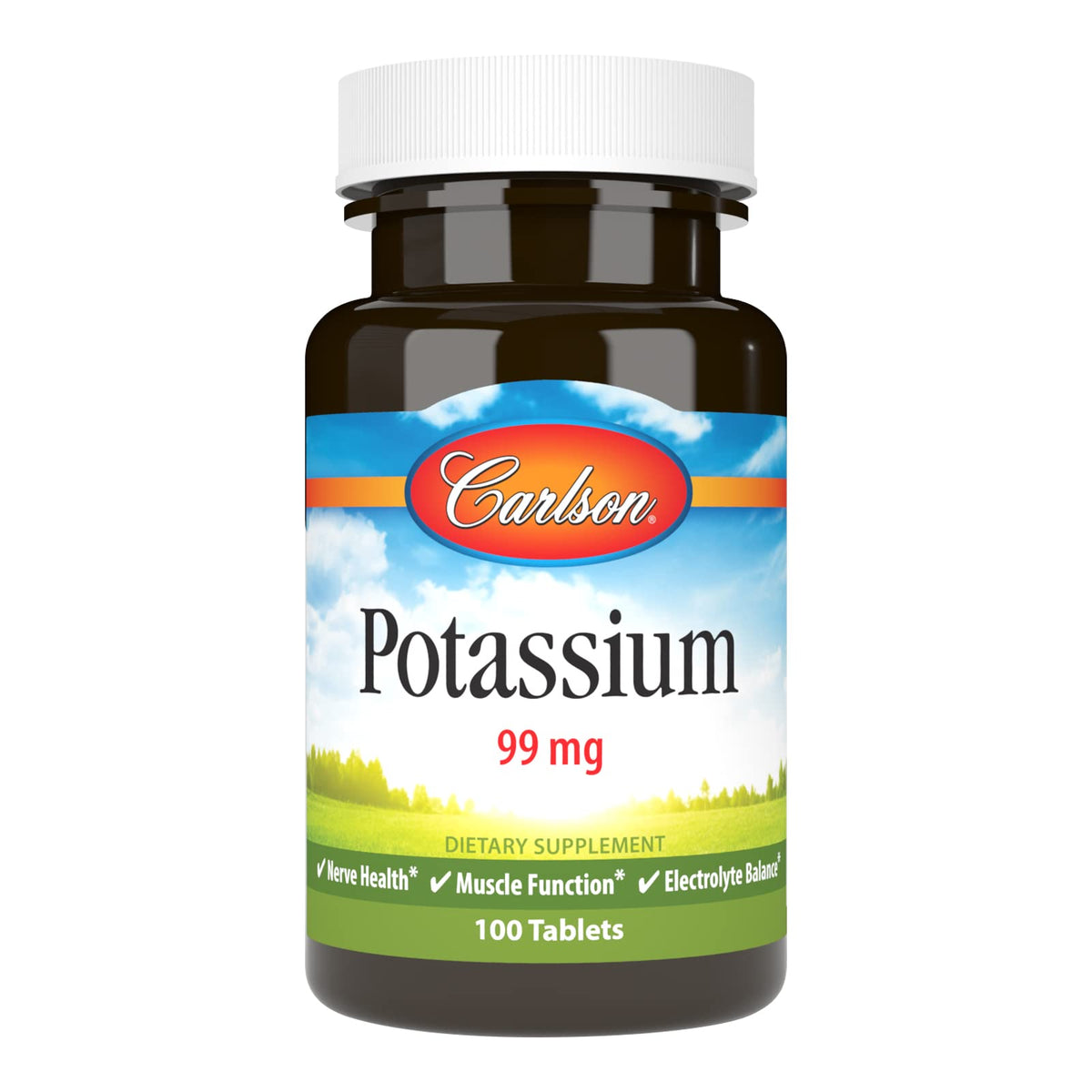 Carlson Potassium 99 mg Nerve Health - 100 Tablets