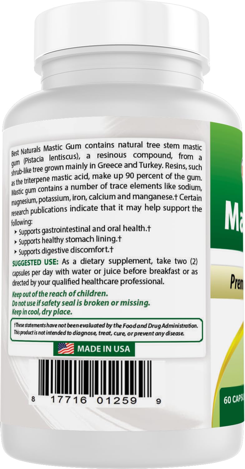Best Naturals Mastic Gum 500 mg Capsules - 120 Capsules - image 7