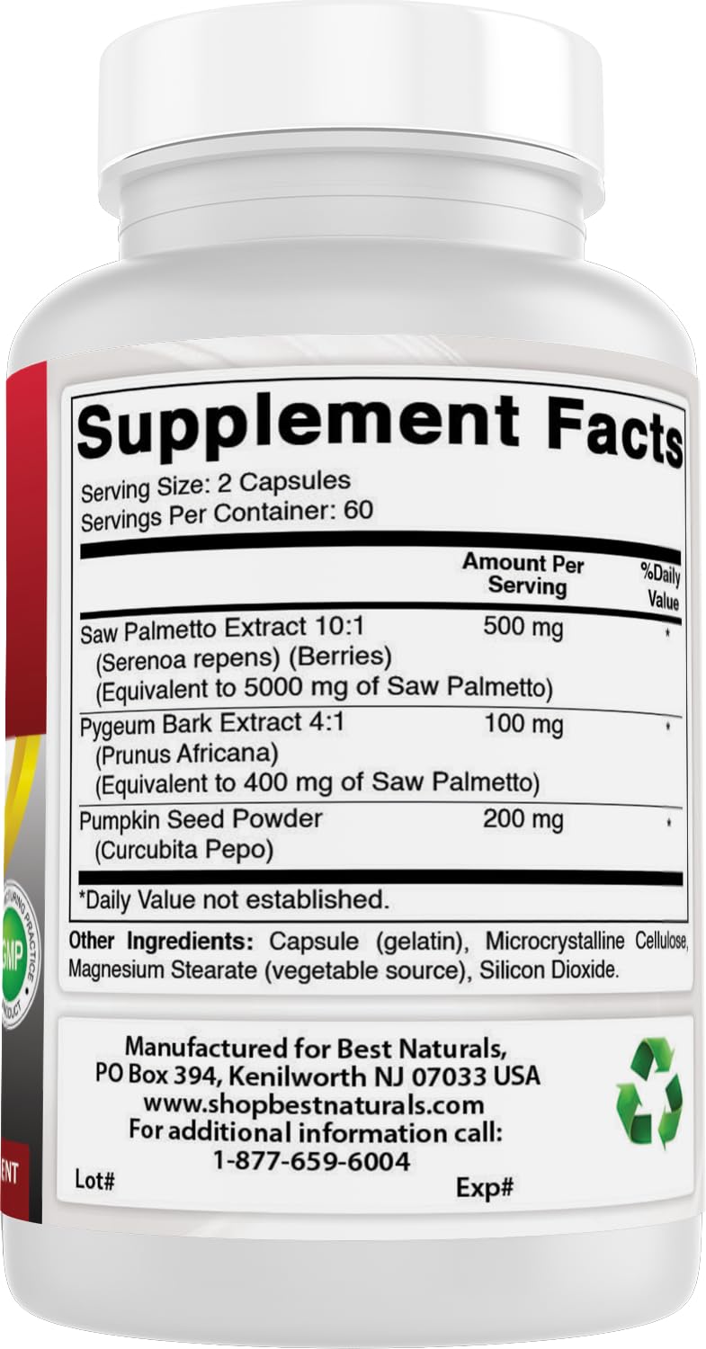 Best Naturals Saw Palmetto 10:1 Extract Prostate Supplements - 120 Capsules - image 6