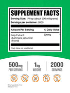BulkSupplements.com Kelp Extract Powder, Seaweed Supplement